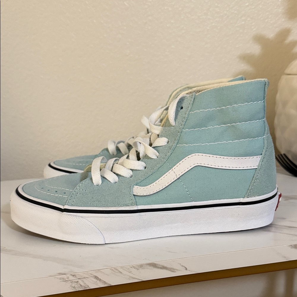 Vans High-Top Sneakers - Light Blue and White